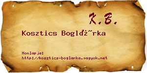 Kosztics Boglárka névjegykártya