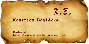Kosztics Boglárka névjegykártya